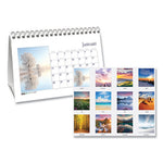 Earthscapes Recycled Desk Tent Monthly Calendar, Scenic Photography, 8.5 x 4.5, White Sheets, 12-Month (Jan to Dec): 2024