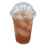 PET Cold Cup Dome Lids, Fits 9 oz to 10 oz PET Cups, Clear, 100/Pack