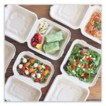 Fiber Hinged Containers, 3-Compartment, 9.3 x 9 x 3.3, Natural, Paper, 300/Carton