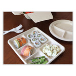 Fiber Trays, 5-Compartment, 8.5 x 10.24 x 1.01, Natural, Paper, 400/Carton