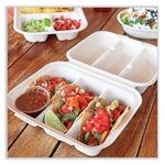 Fiber Hinged Containers, 8.8 x 8.2 x 2.9, Natural, Paper, 300/Carton