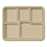 Fiber Trays, 5-Compartment, 8.5 x 10.24 x 1.01, Natural, Paper, 400/Carton