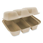 Fiber Hinged Containers, 8.8 x 8.2 x 2.9, Natural, Paper, 300/Carton