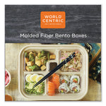 Fiber Containers, Bento Box, 5-Compartment, 12 x 9.5 x 2, Natural, Paper, 300/Carton