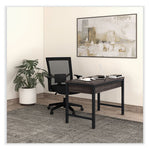 Mesh Back Fabric Task Chair, Supports Up to 275 lb, 17.32" to 21.1" Seat Height, Black Seat, Black Back