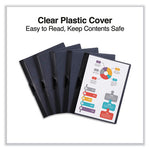 Clip-Style Report Cover, Clip Fastener, 8.5 x 11, Clear/Black, 5/Pack