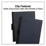 Clip-Style Report Cover, Clip Fastener, 8.5 x 11, Clear/Black, 5/Pack