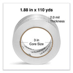 Deluxe General-Purpose Acrylic Box Sealing Tape, 2 mil, 3" Core, 1.88" x 109 yds, Clear, 6/Pack