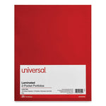 Laminated Two-Pocket Folder, Cardboard Paper, 100-Sheet Capacity, 11 x 8.5, Red, 25/Box