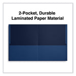 Two-Pocket Portfolio, Embossed Leather Grain Paper, 11 x 8.5, Assorted Colors, 25/Box