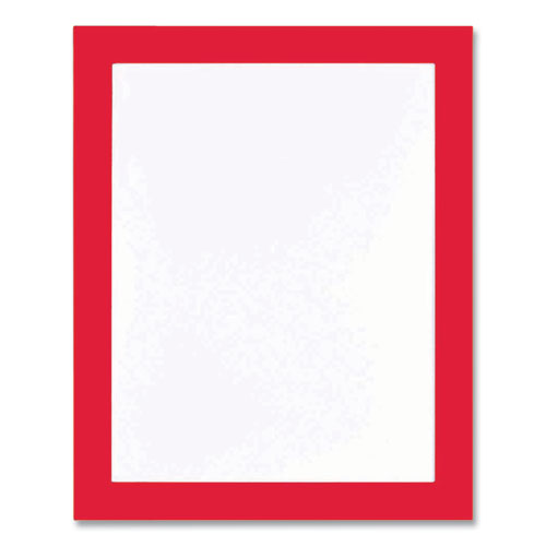 Self Adhesive Sign Holders, 11 x 17 Insert, Clear with Red Border, 2/Pack