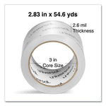 Extra-Wide Moving and Storage Packing Tape, 3" Core, 2.83" x 54.7 yd, Clear, 6/Pack