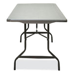 IndestrucTable Commercial Folding Table, Rectangular, 72" x 30" x 29", Charcoal Top, Charcoal Base/Legs