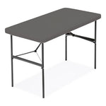 IndestrucTable Commercial Folding Table, Rectangular, 48" x 24" x 29", Charcoal Top, Charcoal Base/Legs