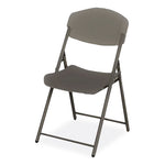 Rough n Ready Commercial Folding Chair, Supports Up to 350 lb, 18" Seat Height, Charcoal Seat/Back, Charcoal Base, 4/Pack