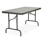 IndestrucTable Commercial Folding Table, Rectangular, 60" x 30" x 29", Charcoal Top, Charcoal Base/Legs