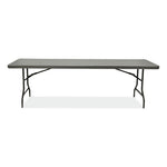 IndestrucTable Commercial Folding Table, Rectangular, 96" x 30" x 29", Charcoal Top, Charcoal Base/Legs