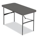 IndestrucTable Commercial Folding Table, Rectangular, 48" x 24" x 29", Charcoal Top, Charcoal Base/Legs