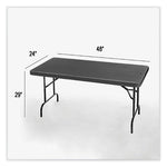 IndestrucTable Commercial Folding Table, Rectangular, 48" x 24" x 29", Charcoal Top, Charcoal Base/Legs