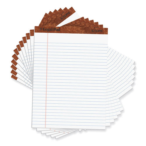 "The Legal Pad" Ruled Perforated Pads, Wide/Legal Rule, 50 White 8.5 x 11.75 Sheets, Dozen