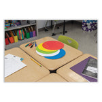 Self Stick Dry Erase Circles, 10 x 10, Blue/Green/Red/White/Yellow Surfaces, 10/Pack