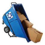 Rotomolded Recycling Tilt Truck, 1 cu yd, 1,250 lb Capacity, Plastic/Steel Frame, Blue