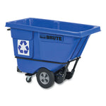 Rotomolded Recycling Tilt Truck, 1 cu yd, 1,250 lb Capacity, Plastic/Steel Frame, Blue