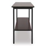 OfficeWorks One-Shelf Utility Table, Rectangular, 47.25" x 17.7" x 29.5", Walnut Top, Black Base/Legs