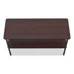 OfficeWorks One-Shelf Utility Table, Rectangular, 47.25" x 17.7" x 29.5", Walnut Top, Black Base/Legs