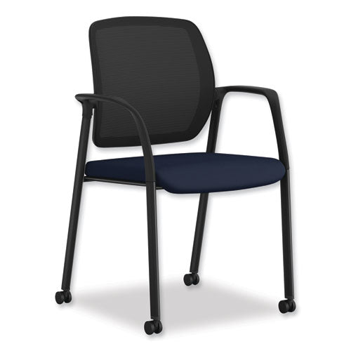 Nucleus Series Recharge Guest Chair, Supports up to 300 lb, 24.81" x 23.5" x 36.38", Navy Seat, Black Back, Black Base