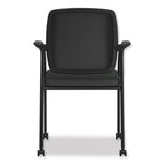 Nucleus Series Recharge Guest Chair, Supports up to 300 lb, 24.81" x 23.5" x 36.38", Iron Ore Seat, Black Back, Black Base