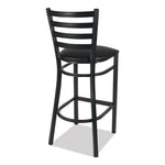 White Horse Series Barstools, Supports Up to 300 lb, 29.5" Seat Height, Black Seat/Back, Black Frame