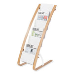 Literature Floor Display Rack, 19.68 x 13.38 x 36.61, White/Woodgrain