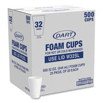 Foam Drink Cups, 32 oz, White, 25/Bag, 20 Bags/Carton