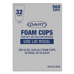 Foam Drink Cups, 32 oz, White, 25/Bag, 20 Bags/Carton