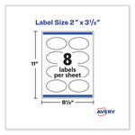 Laser/Inkjet Media Labels, Inkjet/Laser Printers, 2 x 3.3, White, 8 Labels/Sheet, 25 Sheets/Pack