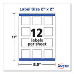 Square Labels with Sure Feed and TrueBlock, 2 x 2, White, 300/Pack