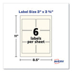 Rectangle Labels, Inkjet/Laser Printers, 3 x 3.75, Pearl Ivory, 6/Sheet, 8 Sheets/Box