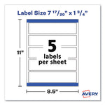 Rectangle Labels, Inkjet/Laser Printers, 7.85 x 1.75, Textured White, 5/Sheet, 10 Sheets/Pack