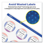 Durable White ID Labels w/ Sure Feed, 2.5" dia, White, 72/Pk