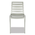 Zarco Series Side Chair, Outdoor-Seating, Supports Up to 300 lb, 18" Seat Height, Silver Seat, Silver Back, Silver Base