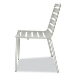 Zarco Series Side Chair, Outdoor-Seating, Supports Up to 300 lb, 18" Seat Height, Silver Seat, Silver Back, Silver Base