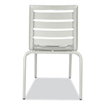 Zarco Series Side Chair, Outdoor-Seating, Supports Up to 300 lb, 18" Seat Height, Silver Seat, Silver Back, Silver Base