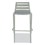 Zarco Series Barstool, Outdoor-Seating, Supports Up to 300 lb, 27" Seat Height, Silver Seat, Silver Back, Silver Base