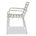 Zarco Series Armchair, Outdoor-Seating, Supports Up to 300 lb, 18" Seat Height, Silver Seat, Silver Back, Silver Base