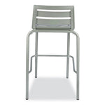 Zarco Series Barstool, Outdoor-Seating, Supports Up to 300 lb, 27" Seat Height, Silver Seat, Silver Back, Silver Base