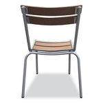 Elcano Series Side Chair, Outdoor-Seating, Supports Up to 300 lb, 20" Seat Height, Brown/Silver Seat, Brown Back, Silver Base