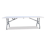 Bifold Resin Folding Table, Rectangular, 94.5" x 29.9" x 30", White Granite Top, Gray Base/Legs, 2/Pack