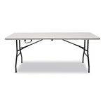 Bifold Resin Folding Table, Rectangular, 70.9" x 29.1" x 30", White Granite Top, Gray Base/Legs, 2/Pack