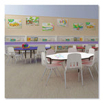 Dry Erase Markerboard Activity Tables, Round, 42" x 19" to 29", White Top, Black Legs, 4/Pallet